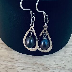 Suspended Pearl Teardrop Earrings